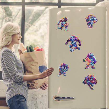 6Pcs Diamond Painting Refrigerator Magnets Diamond Art Kits for Adults Beginners