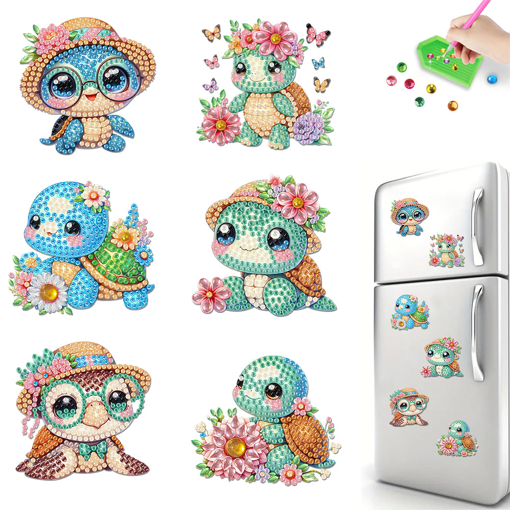 6Pcs Diamond Painting Refrigerator Magnets Diamond Art Kits for Adults Beginners