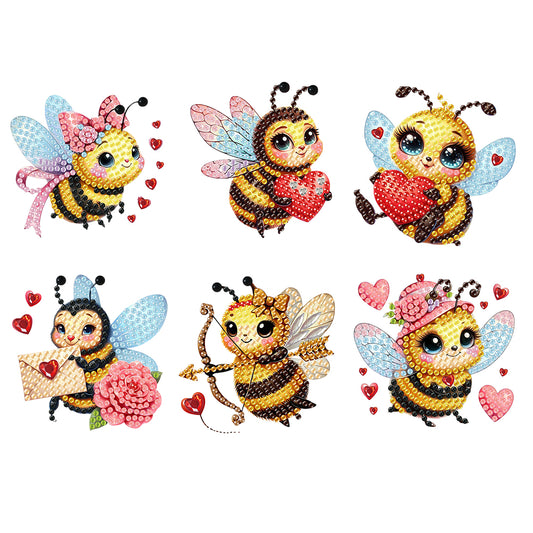 6Pcs Diamond Painting Refrigerator Magnets Diamond Art Kits for Adults Beginners