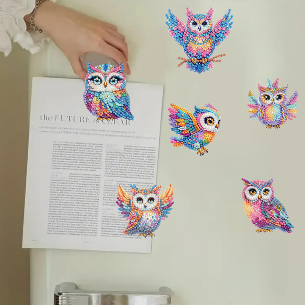 6Pcs Diamond Painting Refrigerator Magnets Diamond Art Kits for Adults Beginners