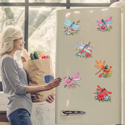 6Pcs Diamond Painting Refrigerator Magnets Diamond Art Kits for Adults Beginners