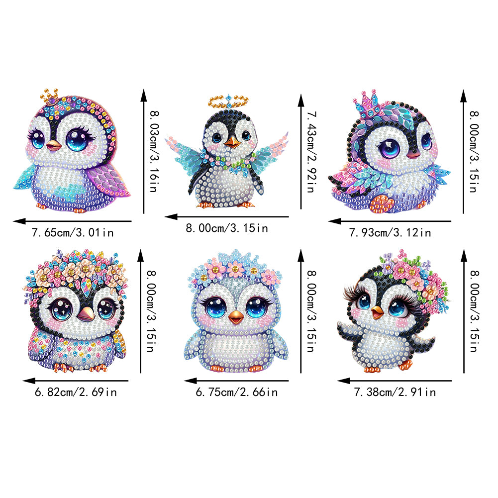 6Pcs Diamond Painting Refrigerator Magnets Diamond Art Kits for Adults Beginners