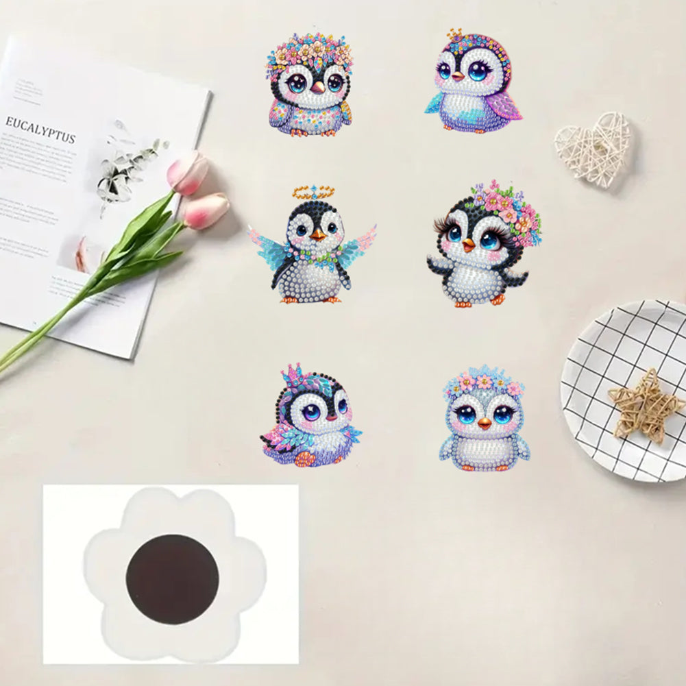 6Pcs Diamond Painting Refrigerator Magnets Diamond Art Kits for Adults Beginners
