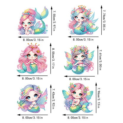 6Pcs Diamond Painting Refrigerator Magnets Diamond Art Kits for Adults Beginners