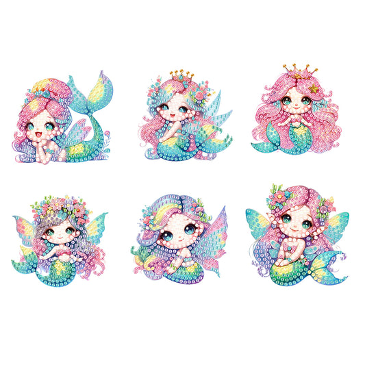 6Pcs Diamond Painting Refrigerator Magnets Diamond Art Kits for Adults Beginners