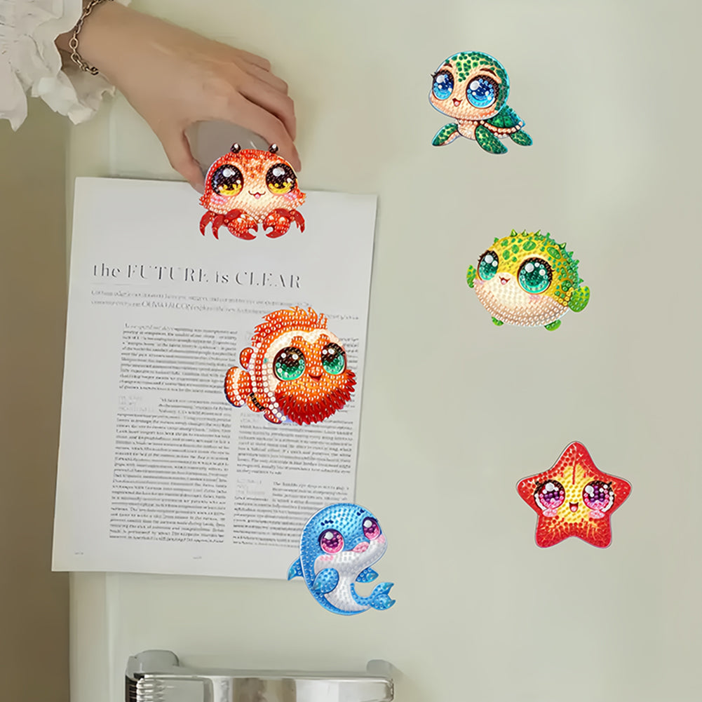 6Pcs Diamond Painting Refrigerator Magnets Diamond Art Kits for Adults Beginners