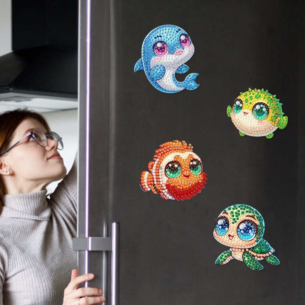 6Pcs Diamond Painting Refrigerator Magnets Diamond Art Kits for Adults Beginners