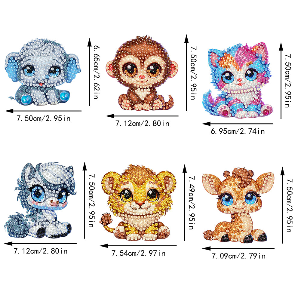 6Pcs Diamond Painting Refrigerator Magnets Diamond Art Kits for Adults Beginners
