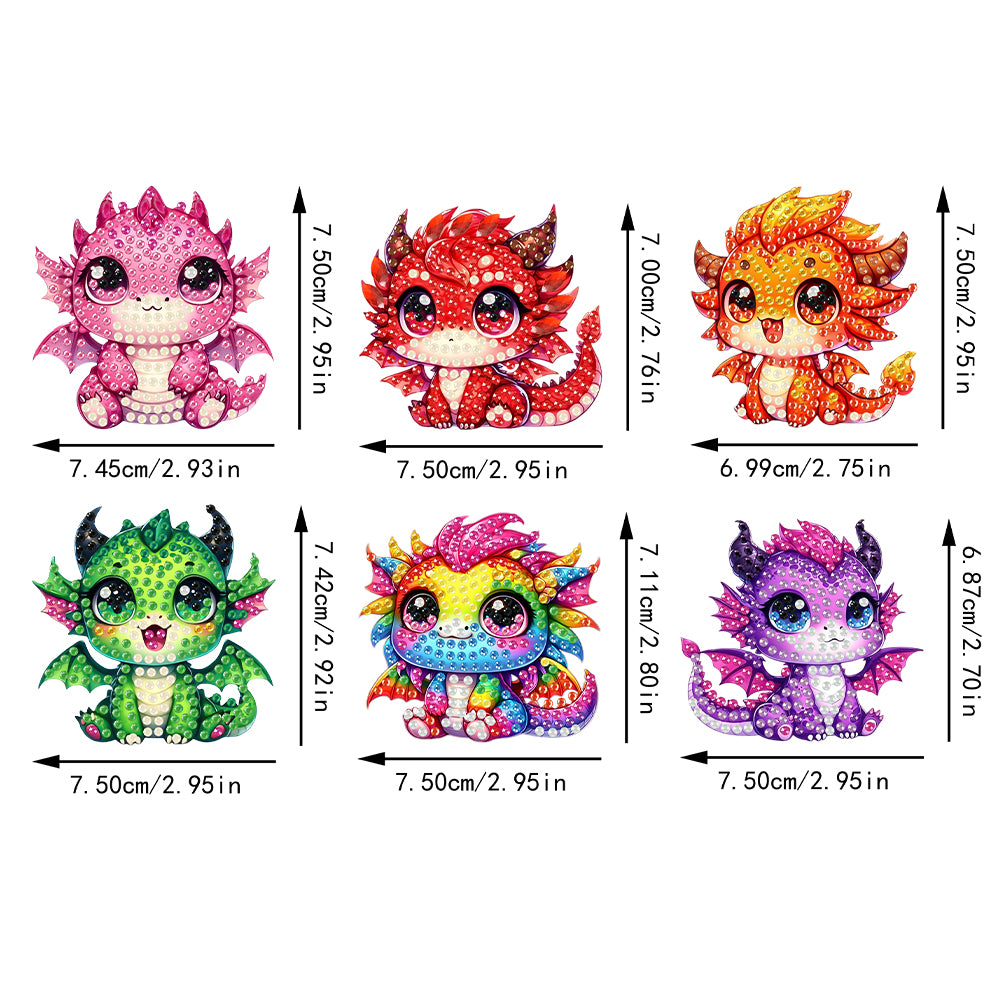 6Pcs Diamond Painting Refrigerator Magnets Diamond Art Kits for Adults Beginners