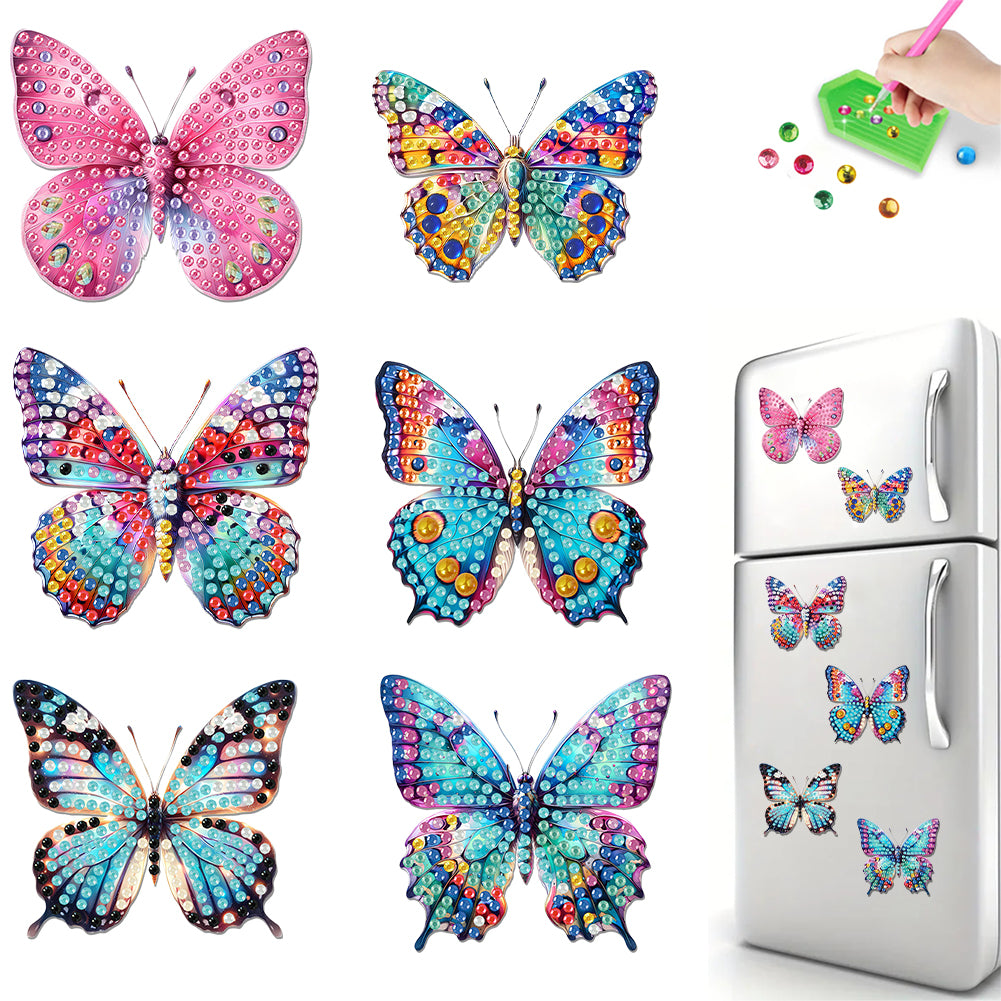 6Pcs Diamond Painting Refrigerator Magnets Diamond Art Kits for Adults Beginners