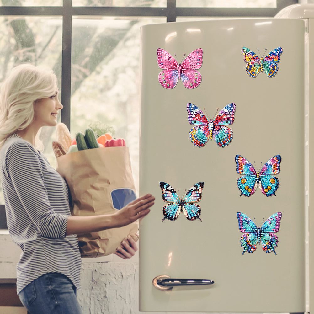 6Pcs Diamond Painting Refrigerator Magnets Diamond Art Kits for Adults Beginners