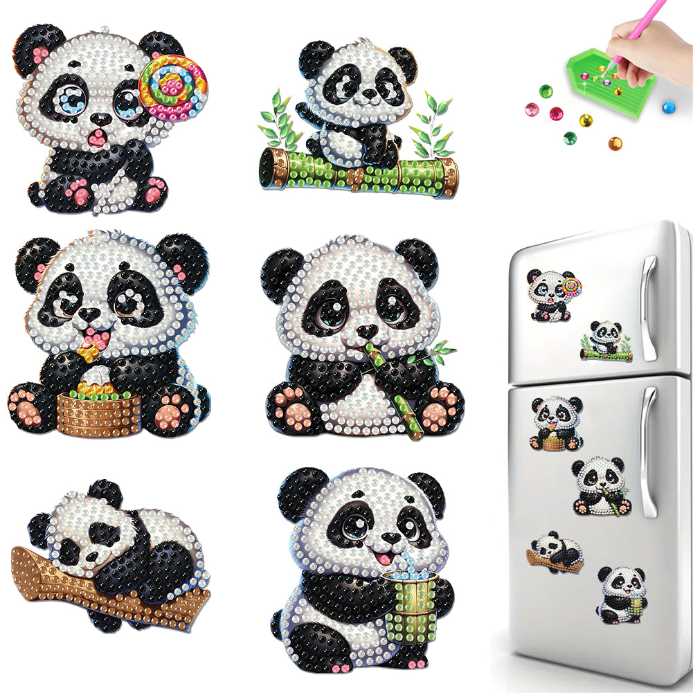 6Pcs Diamond Painting Refrigerator Magnets Diamond Art Kits for Adults Beginners