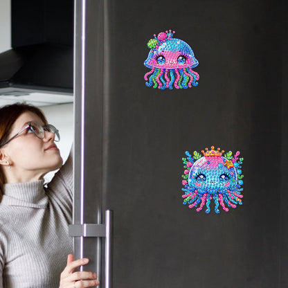 6Pcs Diamond Painting Refrigerator Magnets Diamond Art Kits for Adults Beginners