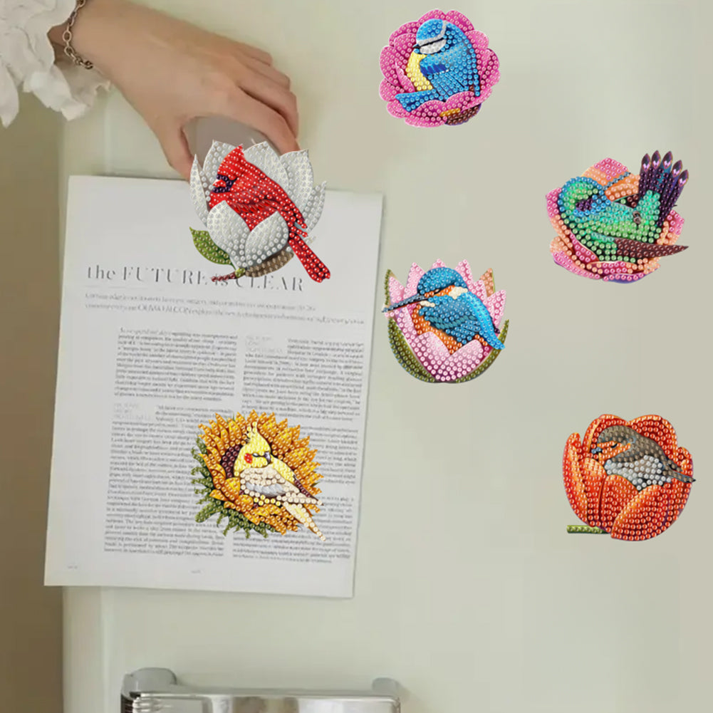 6Pcs Diamond Painting Refrigerator Magnets Diamond Art Kits for Adults Beginners