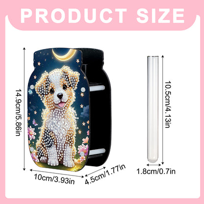 Dog Acrylic Double Sided Special Shape Diamond Painting Vase Bedroom Table Decor