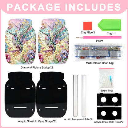 Dog Acrylic Double Sided Special Shape Diamond Painting Vase Bedroom Table Decor