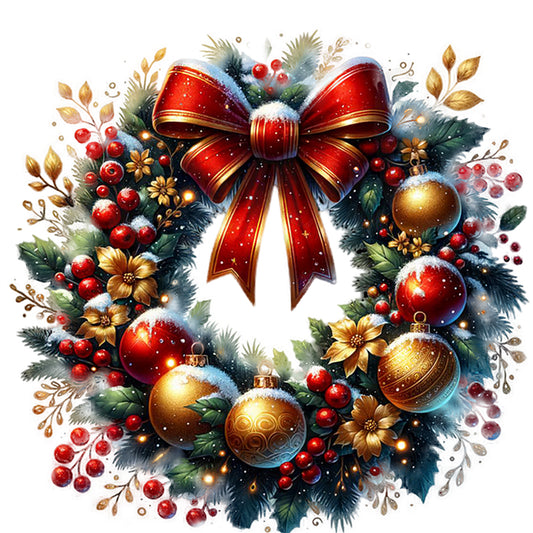 Christmas Wreaths - 14CT Stamped Cross Stitch 50*50CM