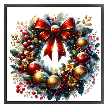 Christmas Wreaths - 14CT Stamped Cross Stitch 50*50CM