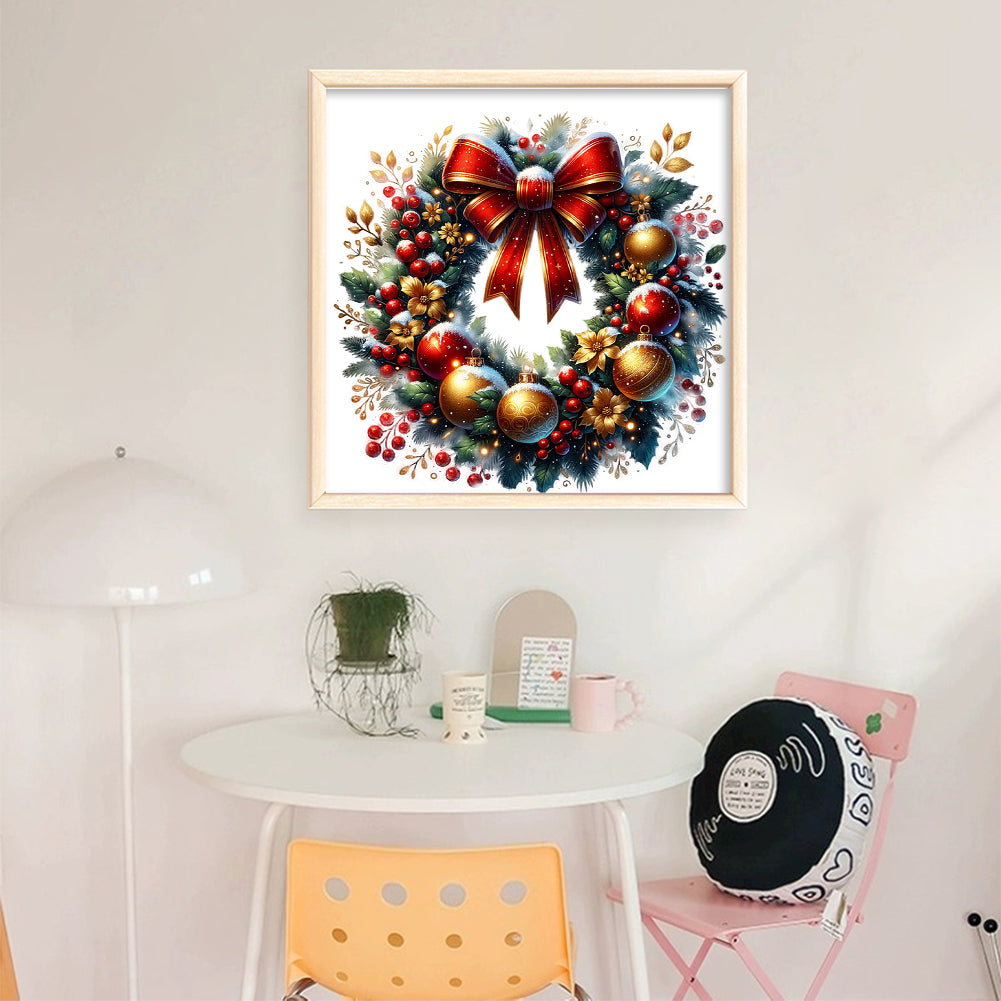 Christmas Wreaths - 14CT Stamped Cross Stitch 50*50CM
