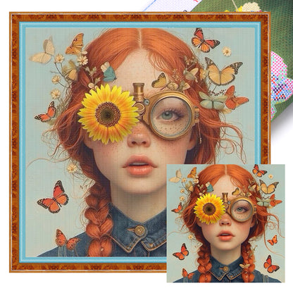 Butterfly Girls - 11CT Stamped Cross Stitch 50*50CM