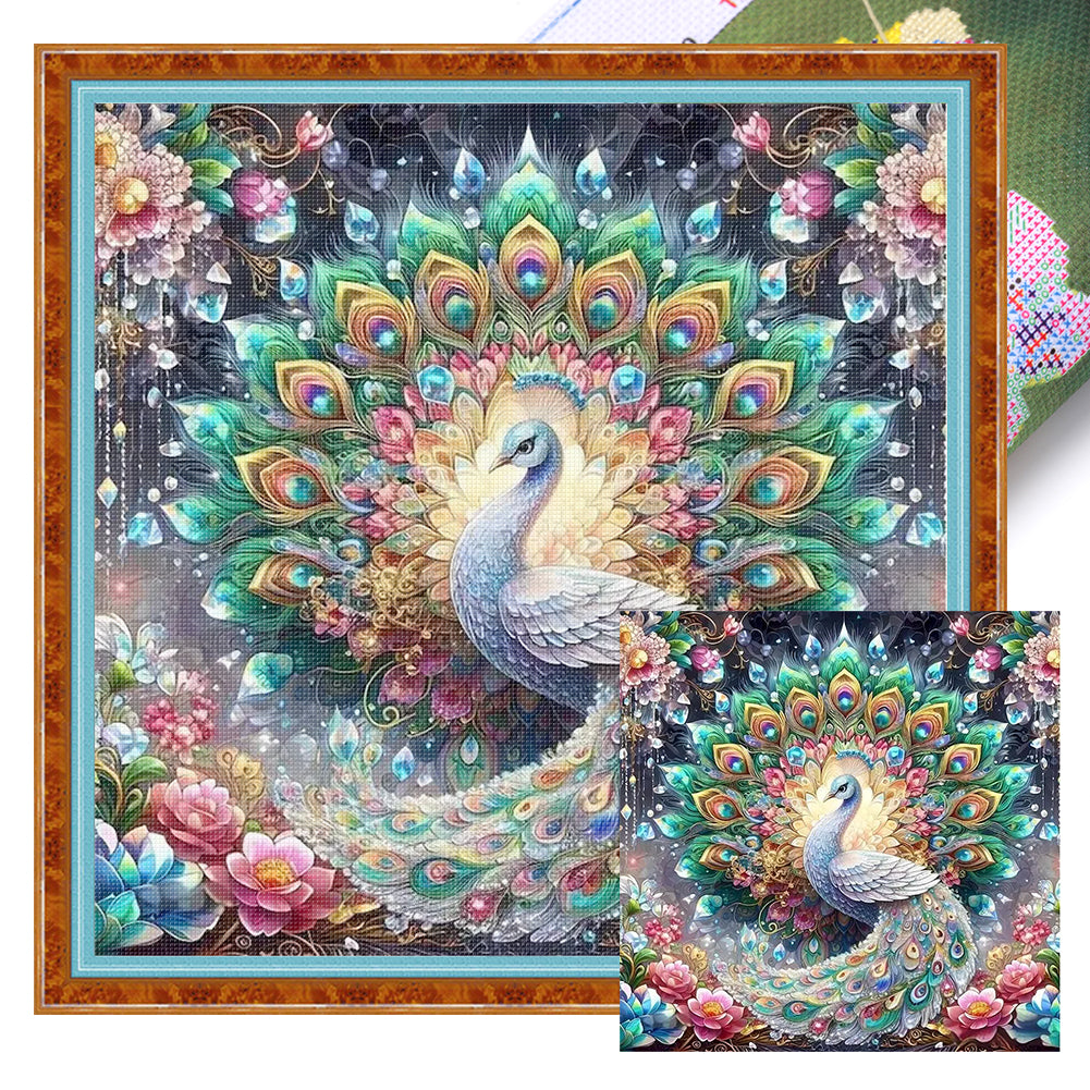 Peacocks - 11CT Stamped Cross Stitch 50*50CM