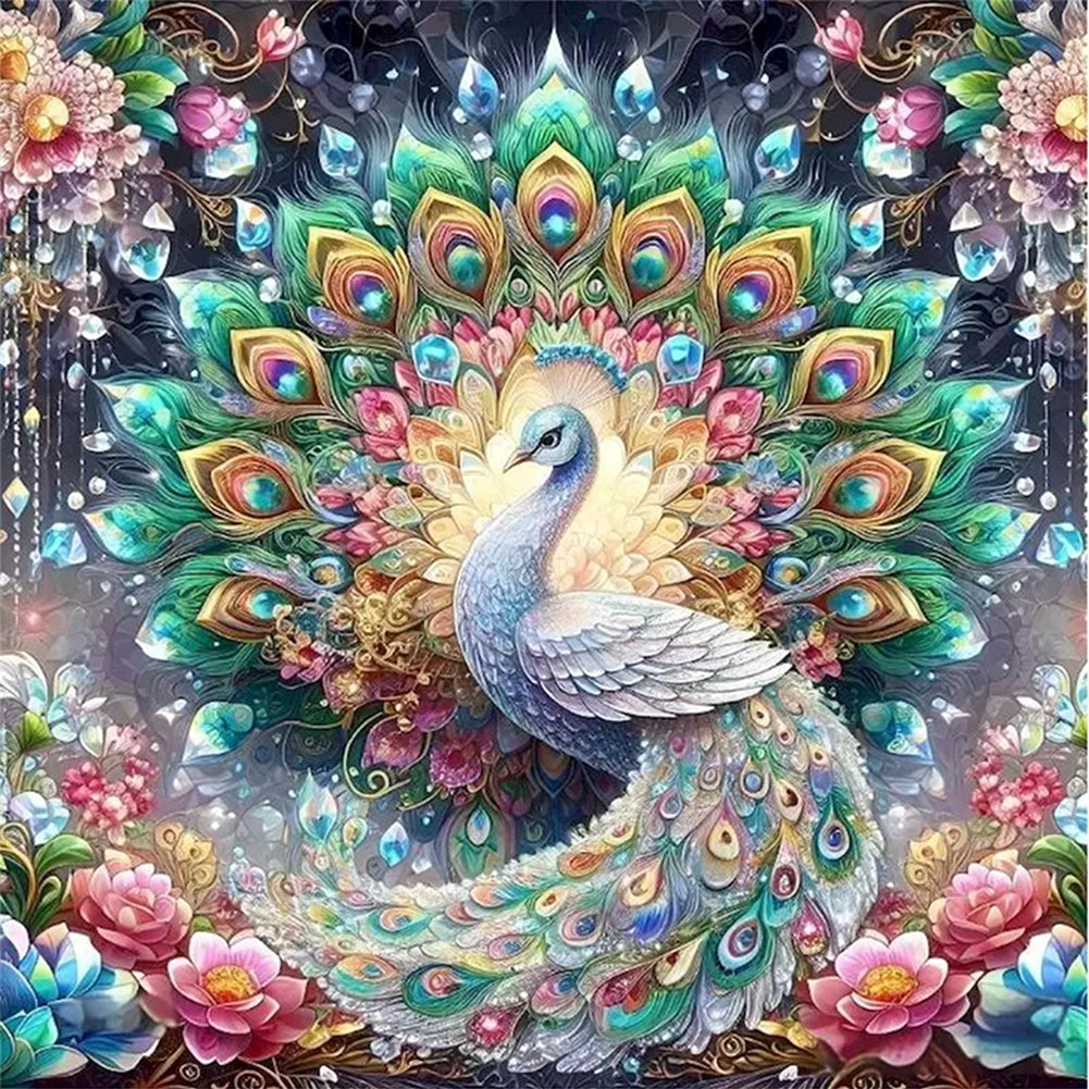 Peacocks - 11CT Stamped Cross Stitch 50*50CM