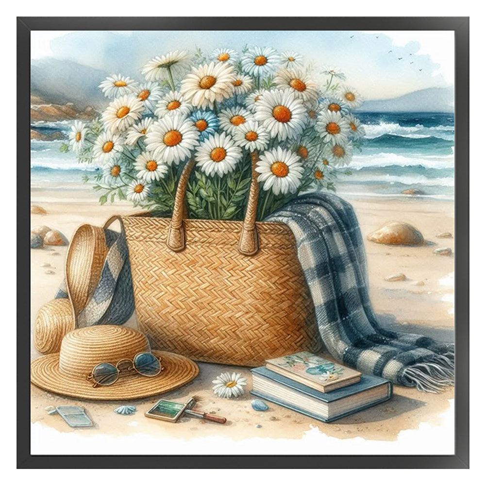 Seaside Daisies - 11CT Stamped Cross Stitch 40*40CM