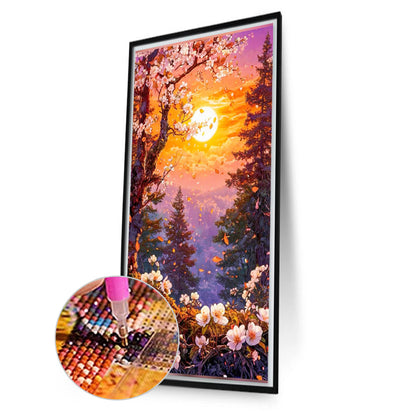 Flowers, Forest And Sun - Full AB Round Drill Diamond Painting 40*70CM