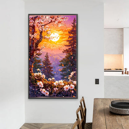 Flowers, Forest And Sun - Full AB Round Drill Diamond Painting 40*70CM