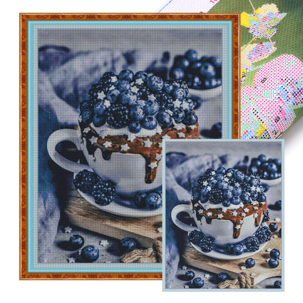 Raspberry Frappuccinos - 14CT Stamped Cross Stitch 65*80CM(Fairy Brand)