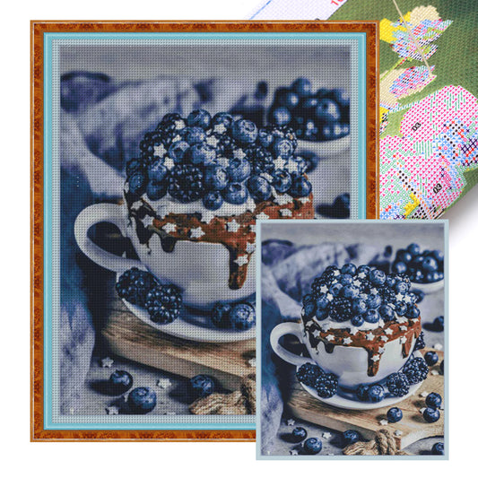 Raspberry Frappuccinos - 14CT Stamped Cross Stitch 65*80CM(Fairy Brand)
