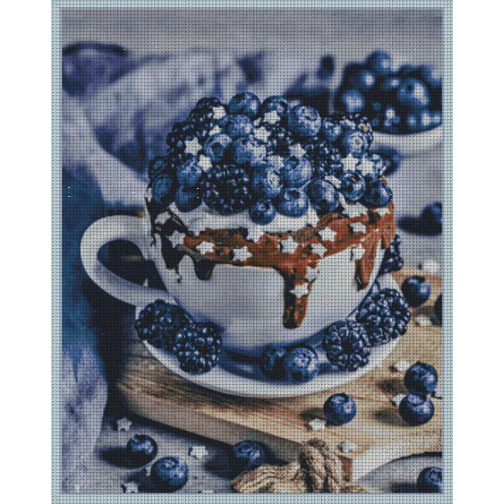 Raspberry Frappuccinos - 14CT Stamped Cross Stitch 65*80CM(Fairy Brand)