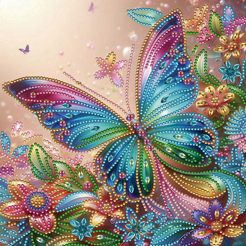 4 Pcs Flowers And Butterflies - Special Shaped Drill Diamond Painting 30*30CM
