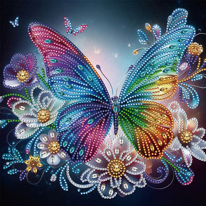 4 Pcs Flowers And Butterflies - Special Shaped Drill Diamond Painting 30*30CM
