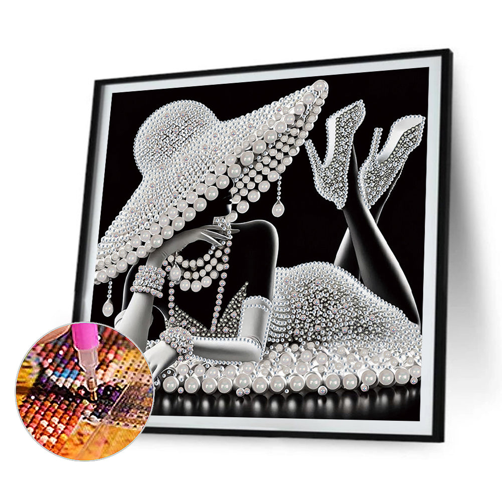 4 Pcs Elegant Lady - Special Shaped Drill Diamond Painting 30*30CM