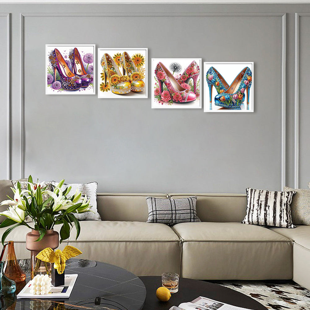4 Pcs High Heels - Special Shaped Drill Diamond Painting 30*30CM