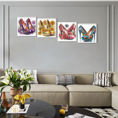 4 Pcs High Heels - Special Shaped Drill Diamond Painting 30*30CM