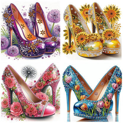 4 Pcs High Heels - Special Shaped Drill Diamond Painting 30*30CM