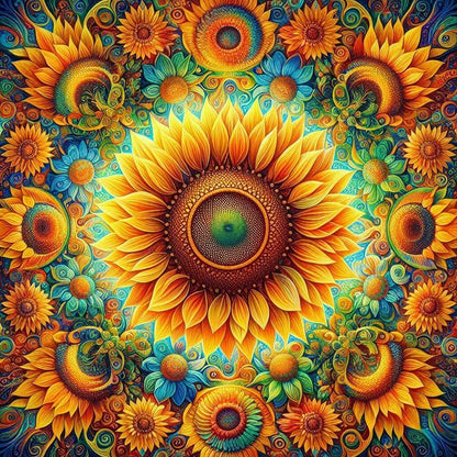 Sunflowers - Full Round Drill Diamond Painting 30*30CM