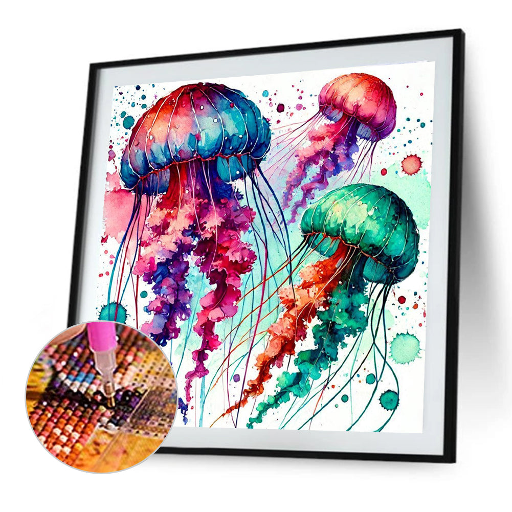 Jellyfish - Full Round Drill Diamond Painting 40*40CM