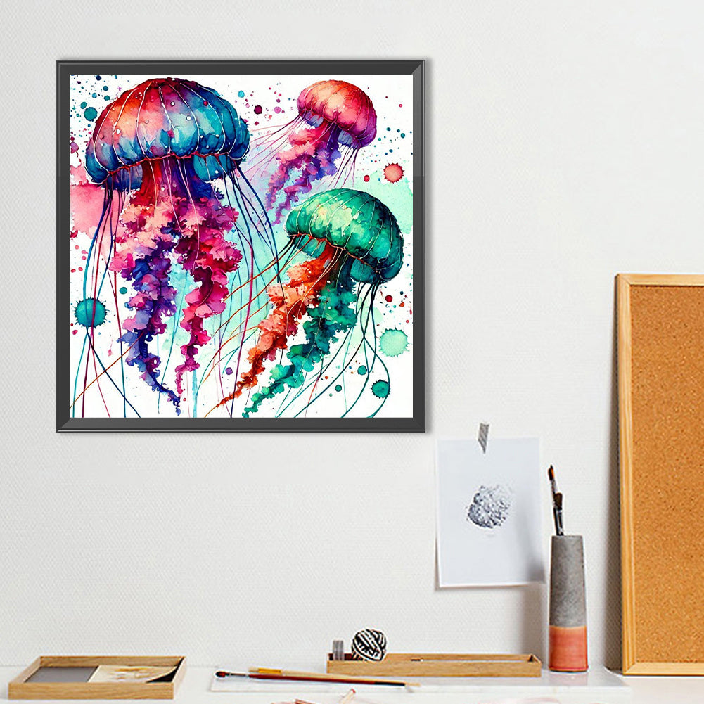 Jellyfish - Full Round Drill Diamond Painting 40*40CM
