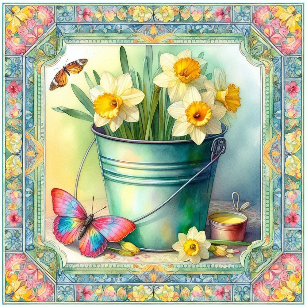Butterfly Daffodil - Full Round Drill Diamond Painting 40*40CM