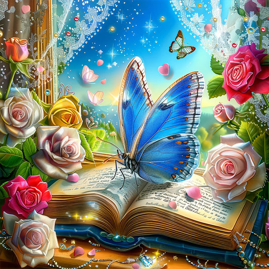 Butterfly Book - Full Round Drill Diamond Painting 40*40CM