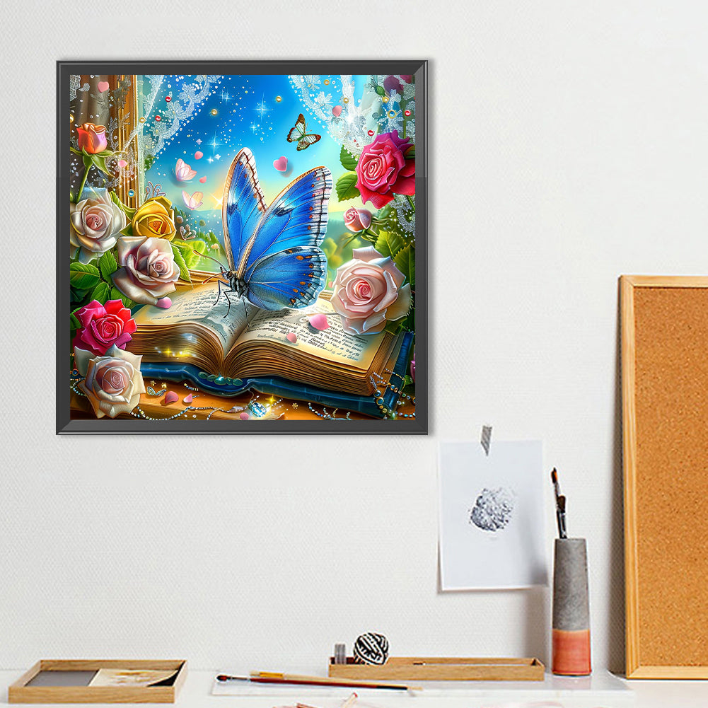Butterfly Book - Full Round Drill Diamond Painting 40*40CM