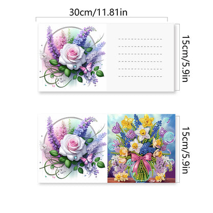 6PCS DIY Rhinestone Diamond Art Mosaic Postcards for Festivals and Celebrations