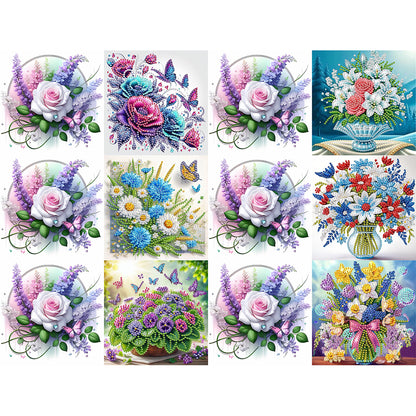 6PCS DIY Rhinestone Diamond Art Mosaic Postcards for Festivals and Celebrations
