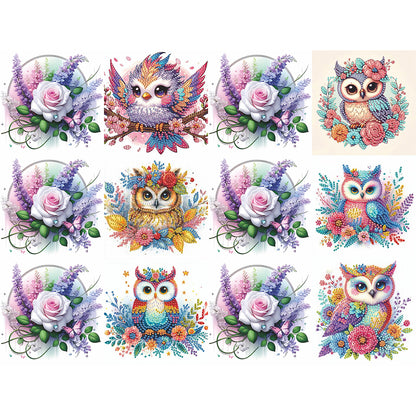 6PCS DIY Rhinestone Diamond Art Mosaic Postcards for Festivals and Celebrations