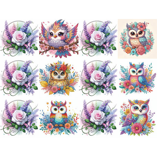 6PCS DIY Rhinestone Diamond Art Mosaic Postcards for Festivals and Celebrations