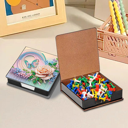 Animals Leather Diamond Art Note Box with 160 Sheets of Paper for DIY Art Craft