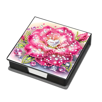 Animals Leather Diamond Art Note Box with 160 Sheets of Paper for DIY Art Craft